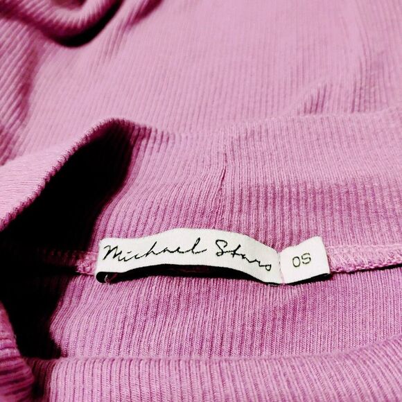 Michael Stars Top Mock Neck Ribbed Puff Long Sleeves Soft Stretchy Comfy OS - Picture 5 of 8